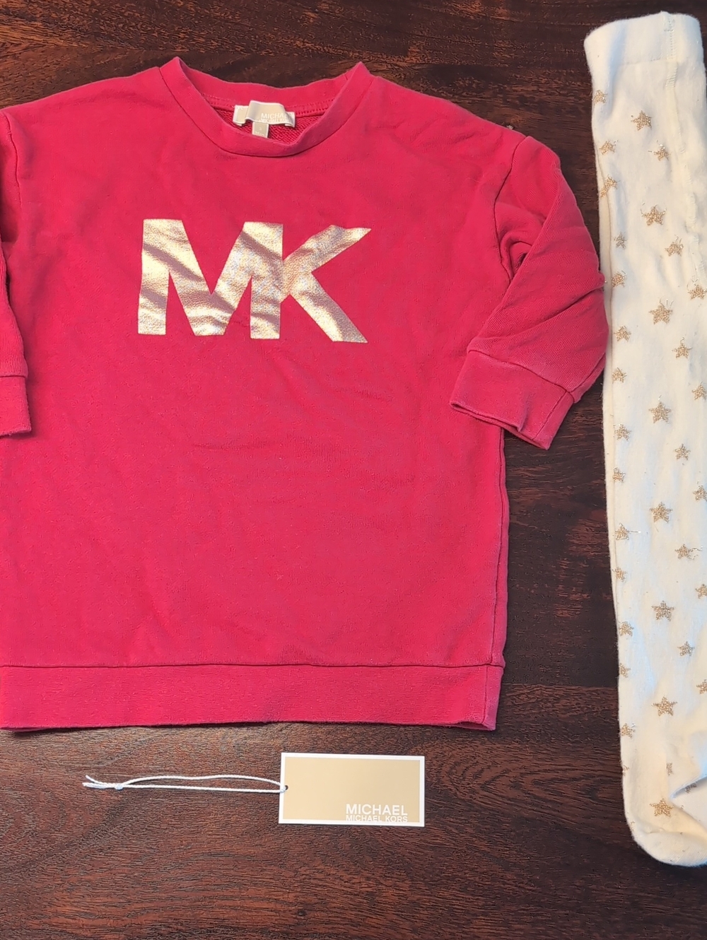 Michael Kors Red Girls' Sweatshirt with Metallic MK Logo